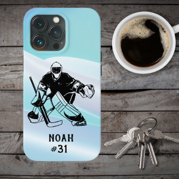 Ice Hockey Goal Keeper Signature Iphone 13 Pro Case by Scarlet_Rose_Designs at Zazzle