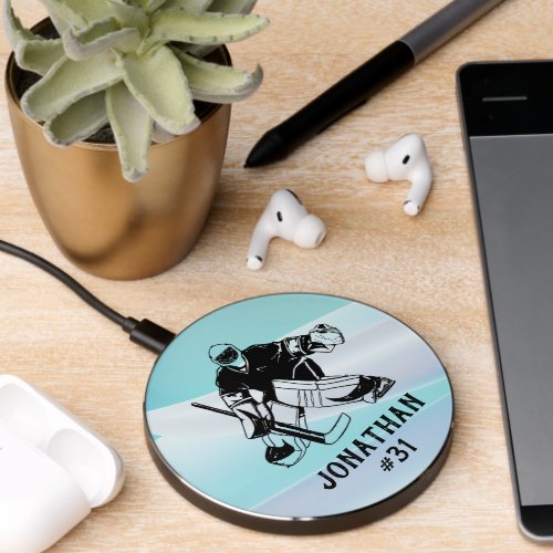 Ice Hockey Goal Keeper Signature Wireless Charger
