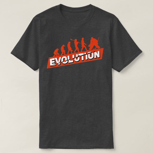 Ice Hockey Goalie Evolution Goaltender Gift  T-Shirt (Design Front)