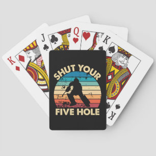 Ice Hockey Goalie Funny Shut Your Five Hole Retro Poker Cards