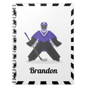 Ice Hockey Goalie Goalkeeper Player Purple Kids  Notebook