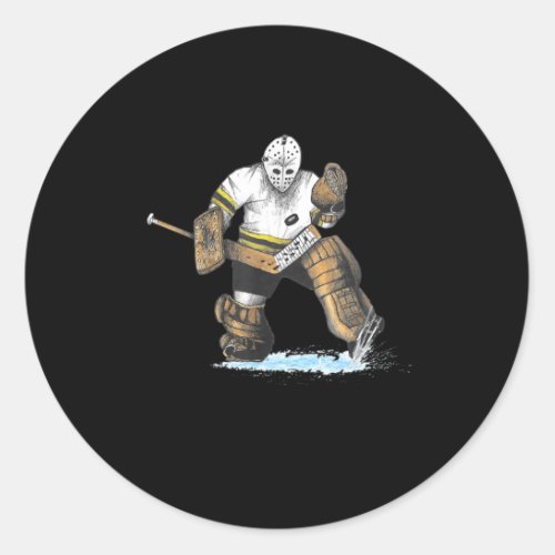 Ice Hockey Goalie Great Save Vintage Mask  Classic Round Sticker