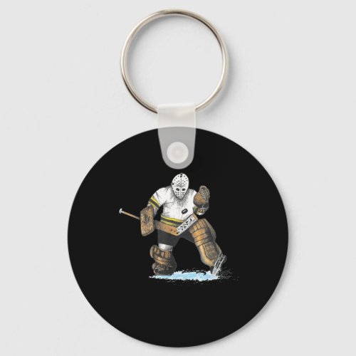 Ice Hockey Goalie Great Save Vintage Mask Keychain