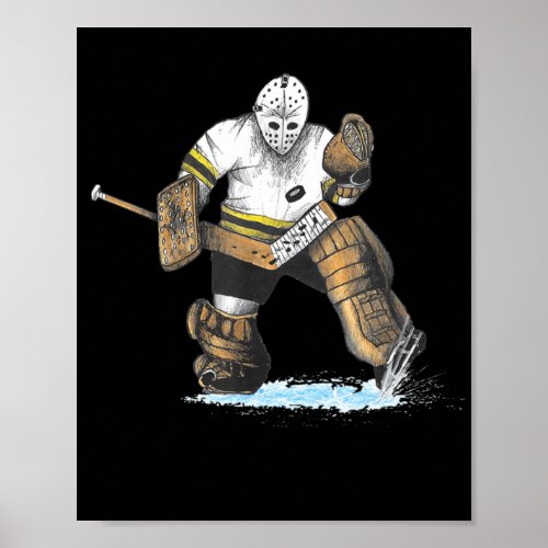 Ice Hockey Goalie Great Save Vintage Mask  Poster