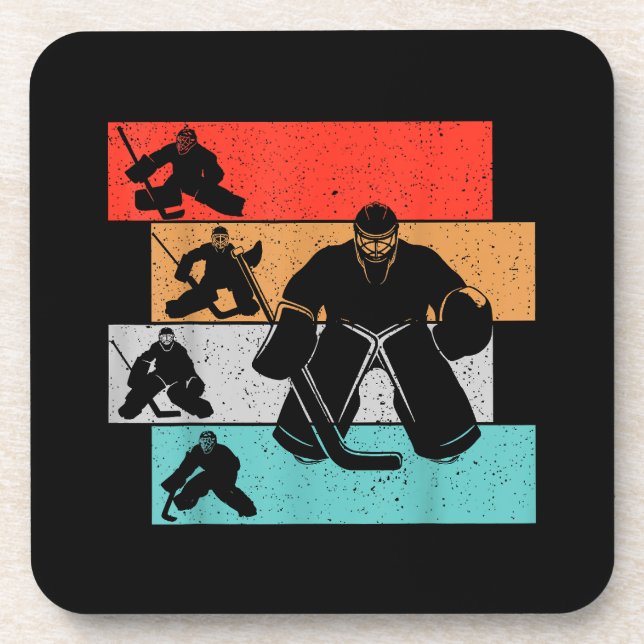 Ice Hockey Goalie Hockey Player Beverage Coaster (Front)