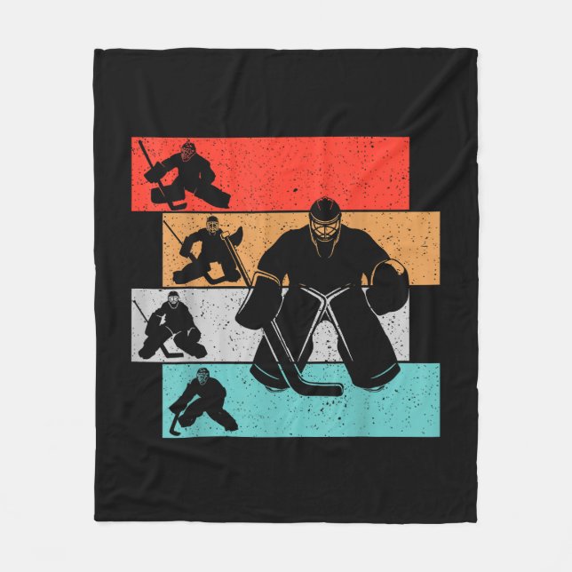 Ice Hockey Goalie Hockey Player Fleece Blanket (Front)