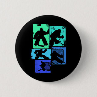 Ice Hockey Goalie Hockey Player Kids Boys Youth Me Button