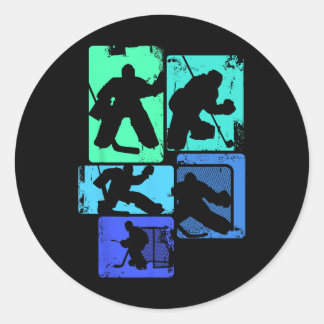 Ice Hockey Goalie Hockey Player Kids Boys Youth Me Classic Round Sticker