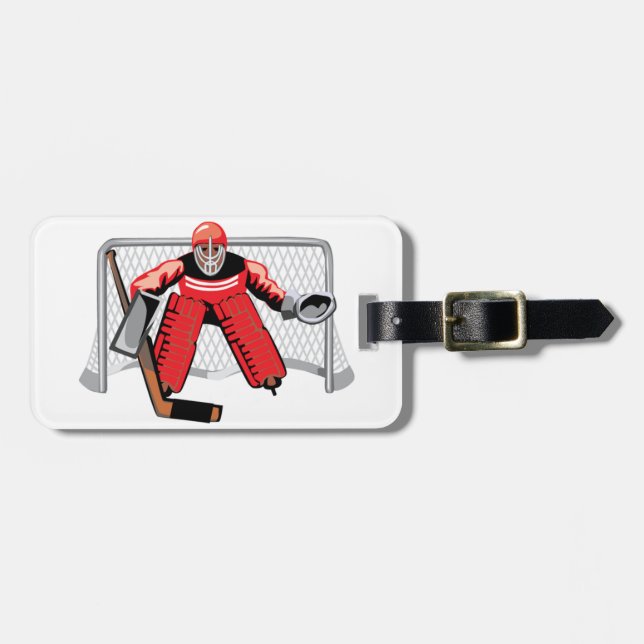 Ice Hockey Goalie Luggage Tags (Front Horizontal)