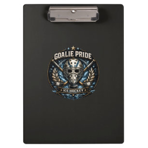 Ice Hockey Goalie Mask Vintage Sports Puck Design Clipboard