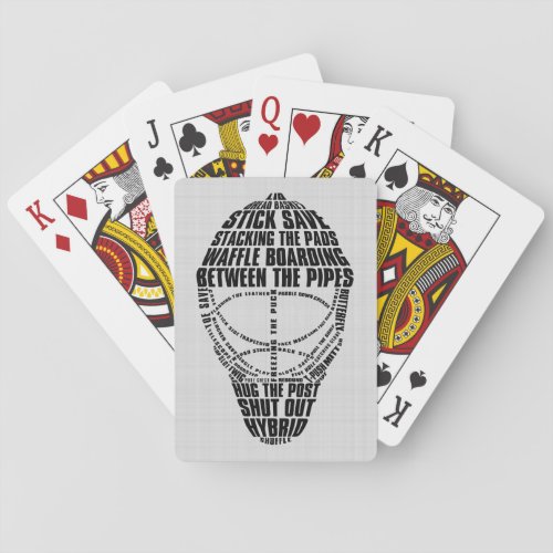 Ice Hockey Goalie Mask Word Art Poker Cards