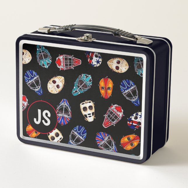 Ice Hockey Goalie Masks  Metal Lunch Box (Front)