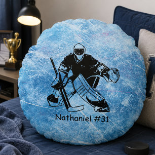 Ice Hockey Goalie Round Pillow