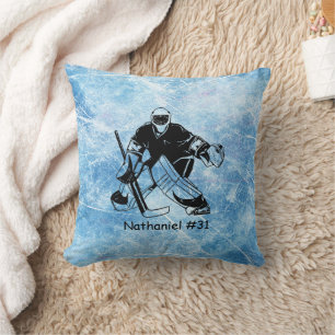 Ice Hockey Goalie Throw Pillow