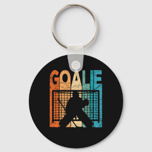Ice Hockey Goalie Vintage Ice Hockey Goalkeeper Re Keychain
