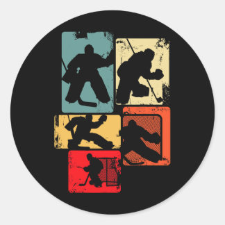 Ice Hockey Goalkeeper For Boys Classic Round Sticker