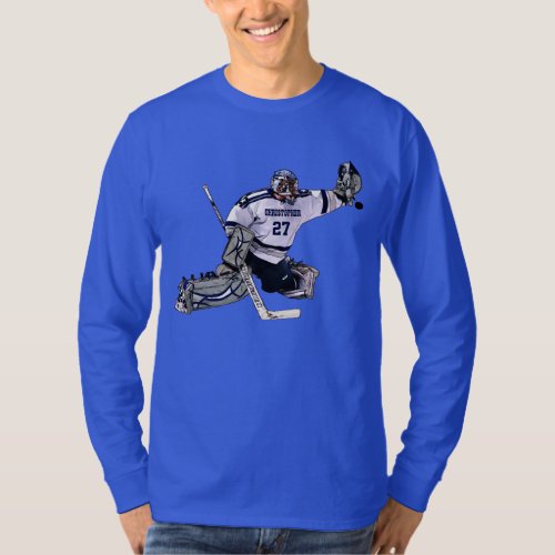 Ice Hockey Goalkeeper With Your Name Drawing T_Shirt