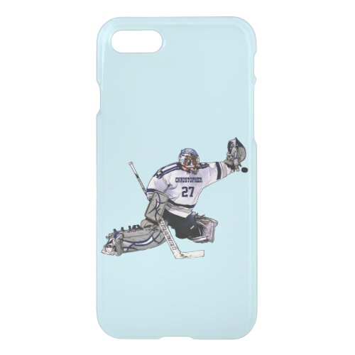Ice Hockey Goalkeeper With Your Name Drawing iPhone SE87 Case