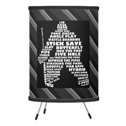 Ice Hockey Goaltender Typograpy Lamp (Left)