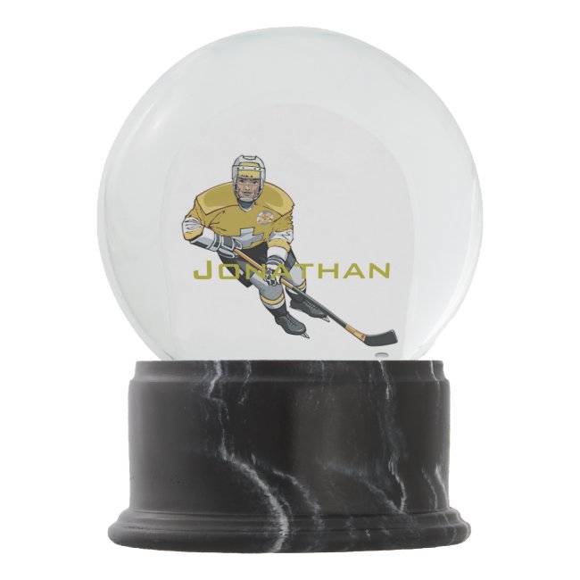 Ice Hockey Gold Design Snow Globe
