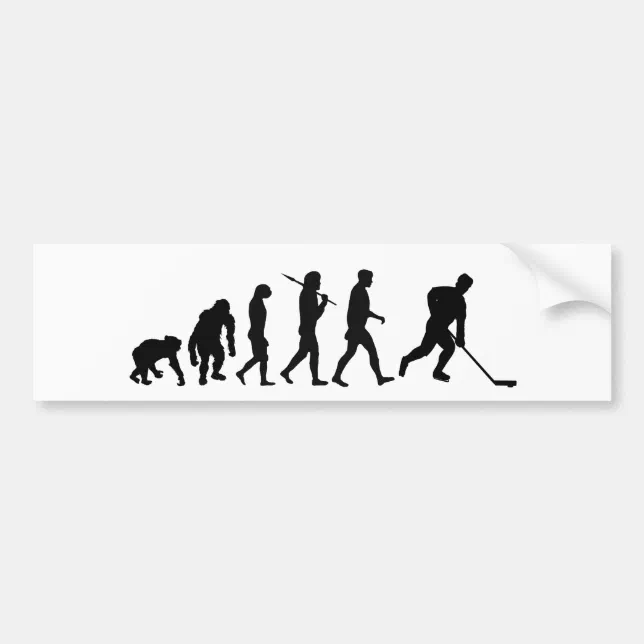 Ice Hockey Hockey Players Evolution Bumper Sticker Zazzle