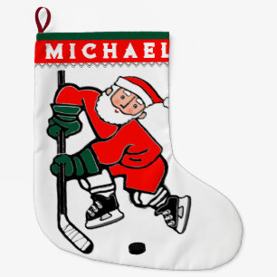 Ice Hockey Holiday Gift Large Christmas Stocking