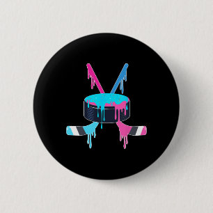 Ice Hockey Ice Cream Drip Sprinkles Ice Hockey Pla Button