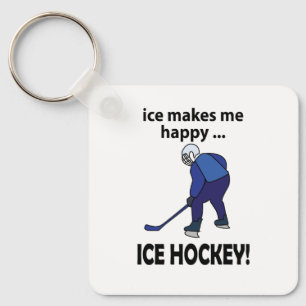 Ice Hockey Ice Makes Me Happy Ice Hockey Keychain
