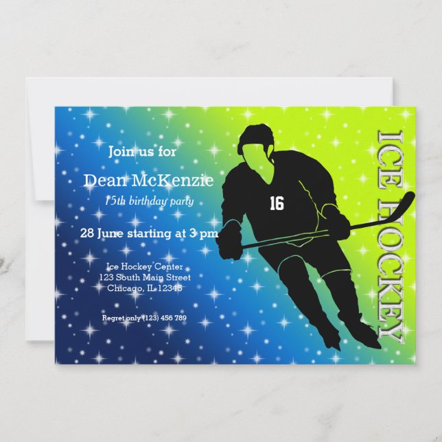 Ice Hockey Invitation (Front)