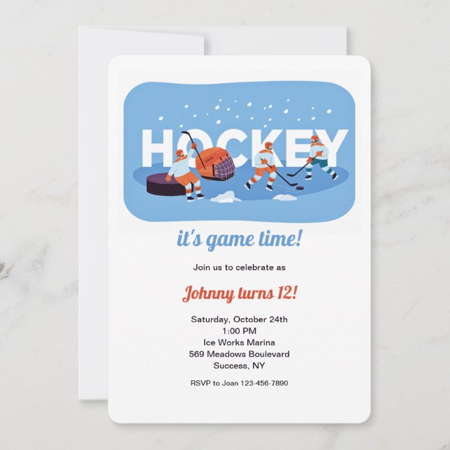 Ice Hockey Invitations (Front)