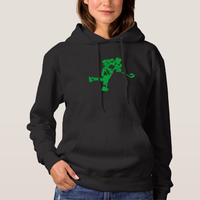 Ice Hockey  Irish Kids Boys Men  St Patricks Day Hoodie (Front)