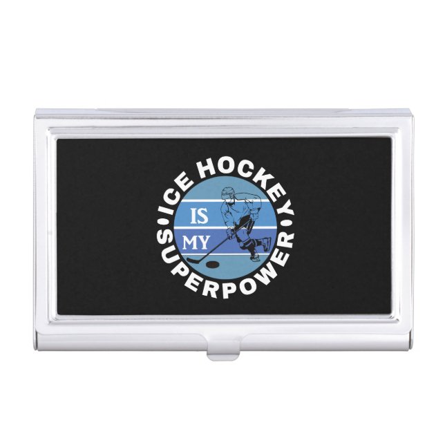 Ice Hockey Is My Superpower Business Card Case (Front)