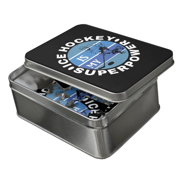 Ice Hockey Is My Superpower Jigsaw Puzzle (Lid Open)