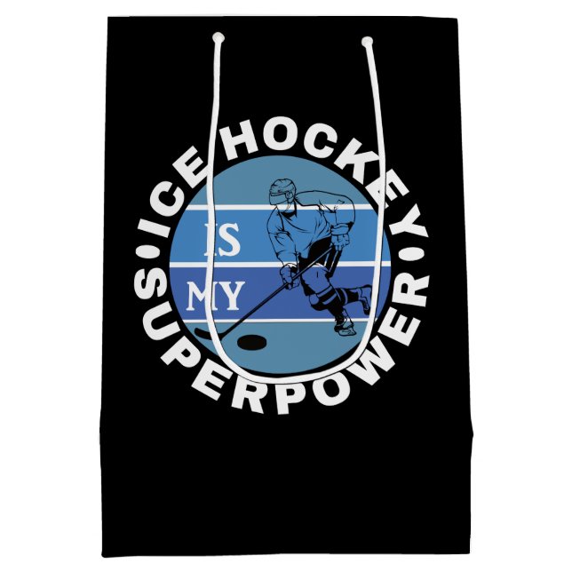 Ice Hockey Is My Superpower Medium Gift Bag (Back)