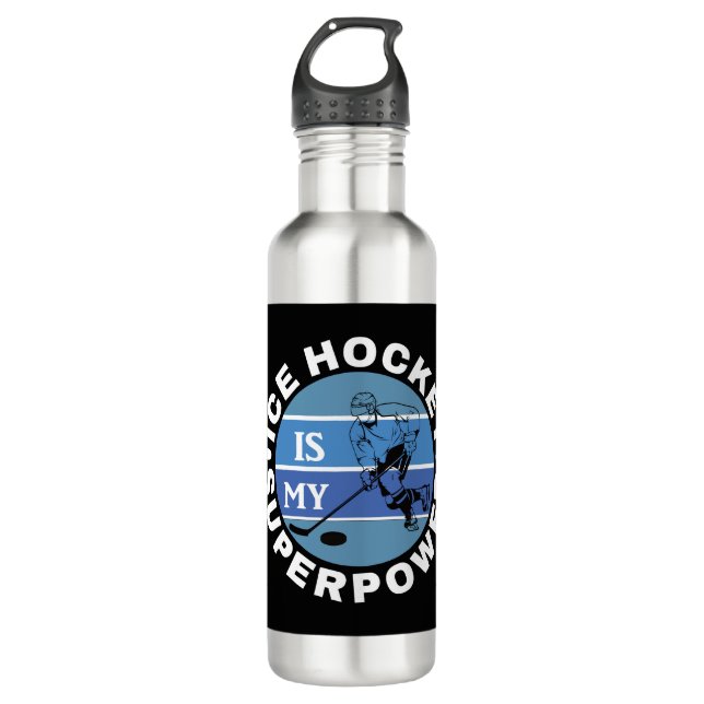 Ice Hockey Is My Superpower Stainless Steel Water Bottle (Front)
