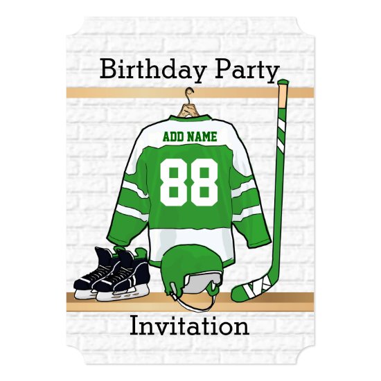 Ice Hockey Jersey Birthday party invitations