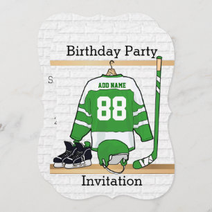 Ice Hockey Jersey Birthday party invitations