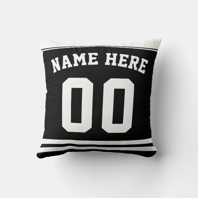 Ice Hockey Jersey Name & Number Template Pillow (Back)