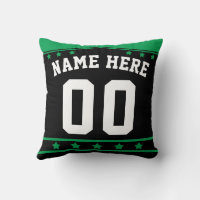 Ice Hockey Jersey Name & Number Template Pillow