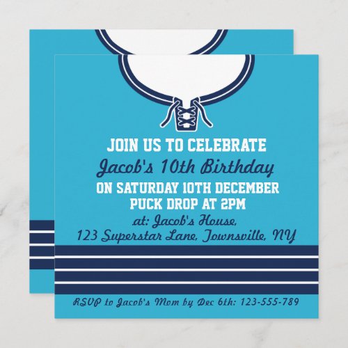 Ice Hockey Jersey Themed Party Invite Template
