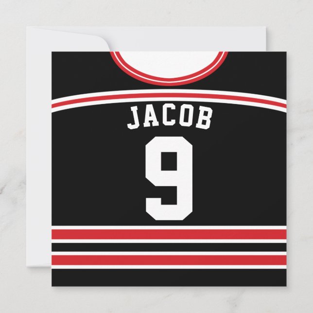 Ice Hockey Jersey Themed Party Invites Template (Back)