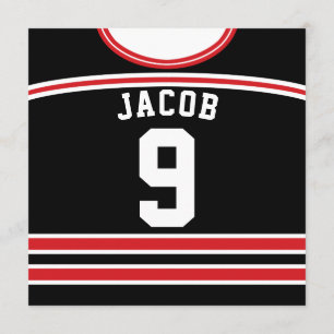 Ice Hockey Jersey Themed Party Invites Template