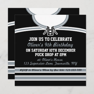 Ice Hockey Jersey Themed Party Invites Template