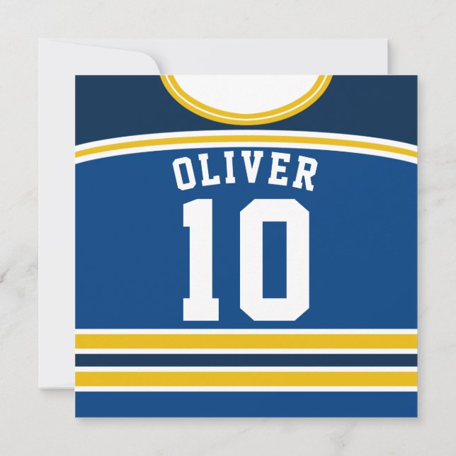 Ice Hockey Jersey Themed Party Invites Template (Back)