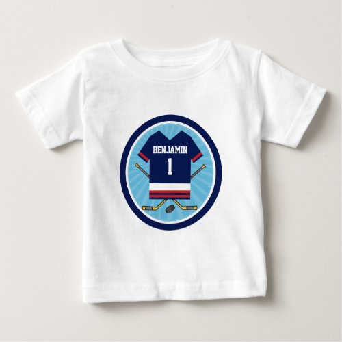 Ice Hockey Jersey V2 1st Birthday Baby T_Shirt