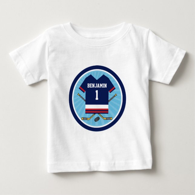 Ice Hockey Jersey V2 1st Birthday Baby T-Shirt (Front)