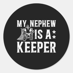 Ice Hockey Keeper Uncle Of A Hockey Goalie Uncle  Classic Round Sticker