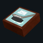 Ice Hockey Keepsake Box<br><div class="desc">This ice hockey keepsake box or gift box can be customized with your choice of background color and text. Personalize for coach or player with a name, title, player number, school name or team name.</div>