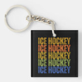 Personalized Red and White Ice Hockey Jersey Keychain