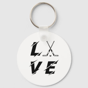 Ice Hockey Love Sticks Funny Ice Hockey Player Gif Keychain